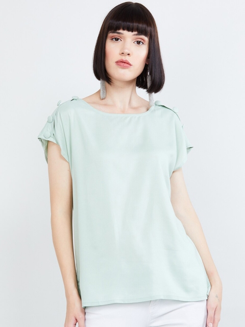 

max Women Mint Green Solid Top