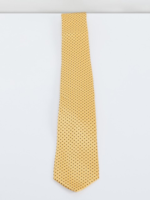 

max Yellow & Black Checked Broad Tie