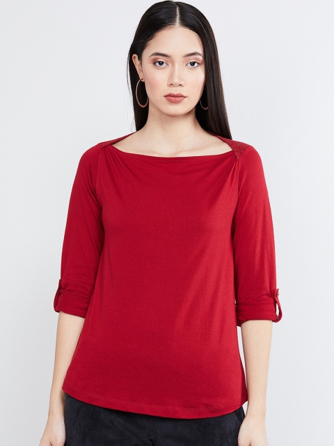 

max Women Red Solid Top