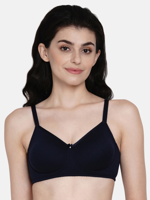 

Enamor Blue Non-Wired Non Padded High Coverage Everyday Tshirt Bra A025, Navy blue