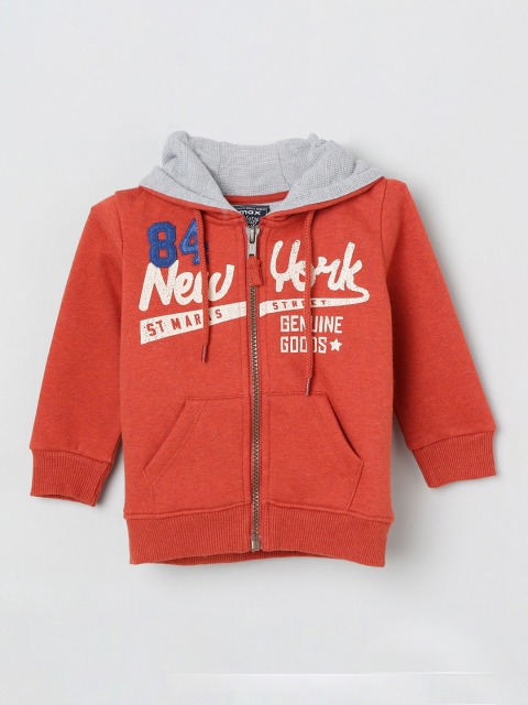 

max Boys Rust Orange Printed Sweatshirt