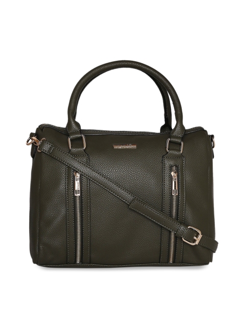 

Forever Glam by Pantaloons Olive Green Textured Handheld Bag