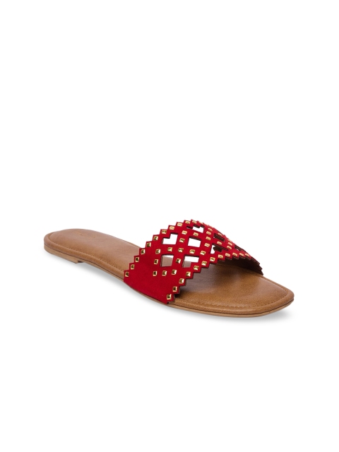 

Inc 5 Women Red Embellished Open Toe Flats