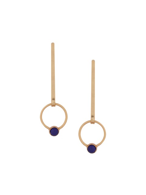 

Tistabene Gold-Plated & Blue Contemporary Drop Earrings