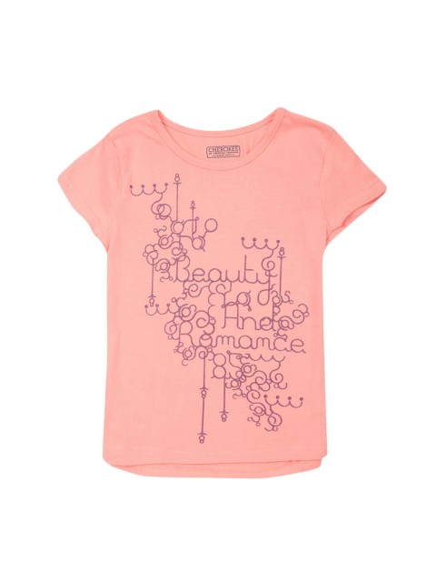 

Cherokee Girls Pink Printed Round Neck T-shirt