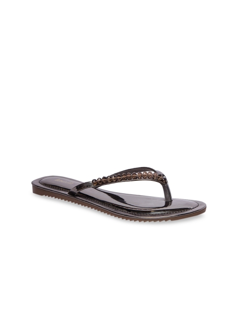 

Inc 5 Women Gold-Toned Solid Open Toe Flats