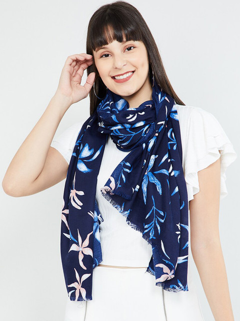 

max Women Blue Printed Scarf