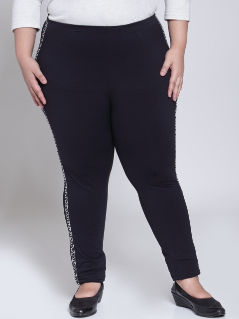 

plusS Women Black Solid Ankle-Length Leggings