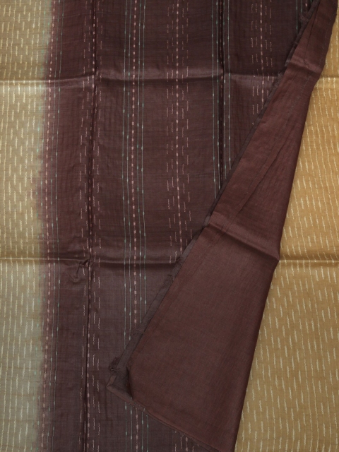 

Pothys Cream-Coloured & Brown Jute Silk Woven Design Saree