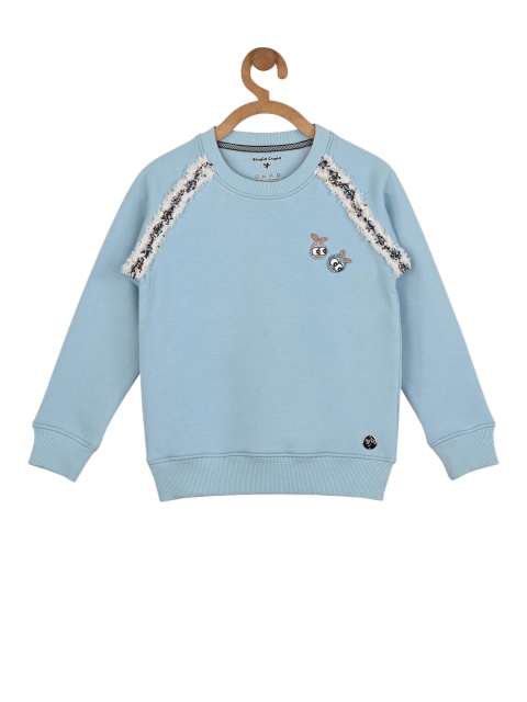 

Stupid Cupid Girls Blue Solid Sweatshirt