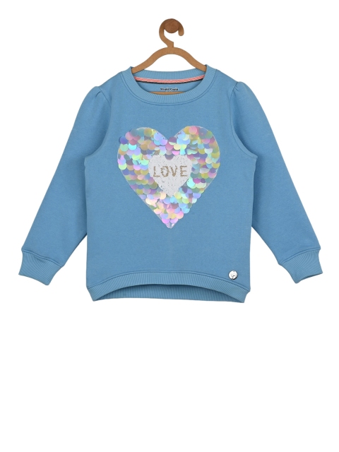 

Stupid Cupid Girls Blue Sequinned Sweatshirt