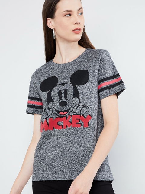 

max Women Grey Melange Printed Top