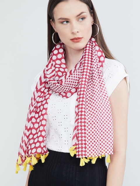 

max Women Red & White Printed Scarf