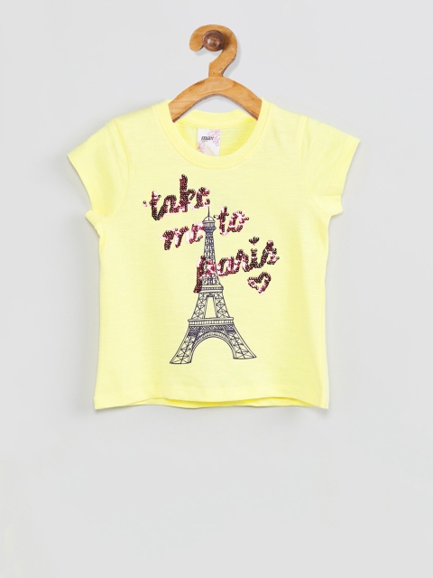

max Girls Yellow Printed Top