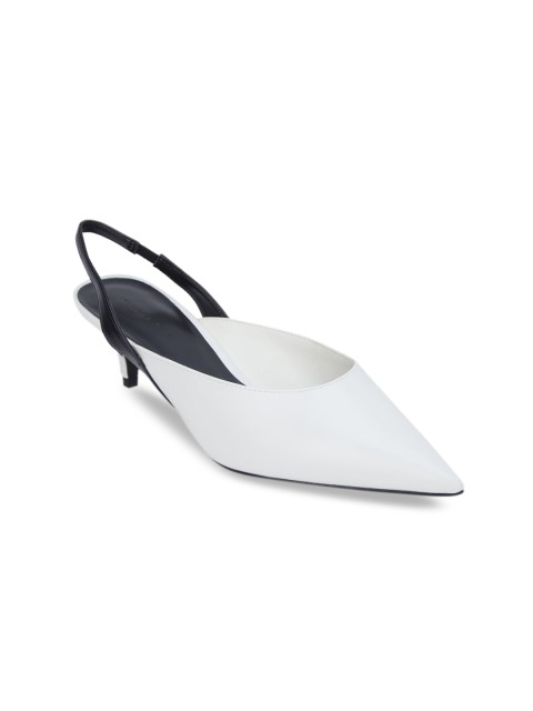 

CHARLES & KEITH Women White Solid Pumps
