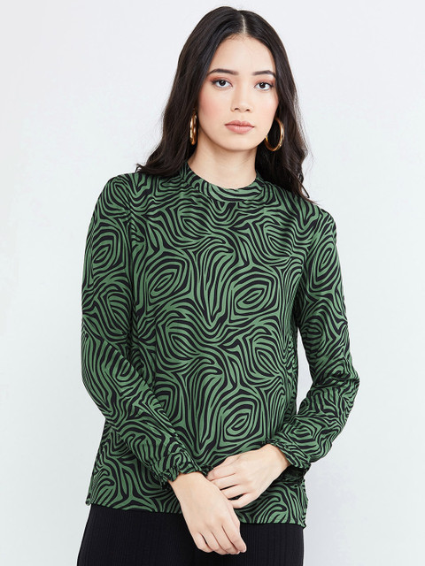 

max Women Green Printed Top