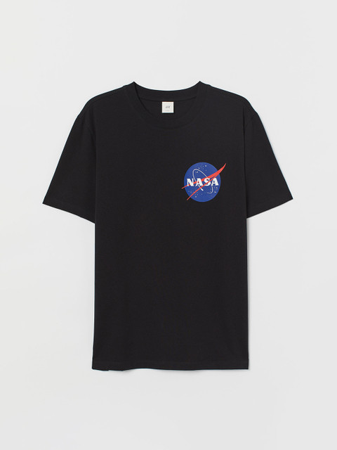 

H&M Men Black Nasa Printed T-shirt
