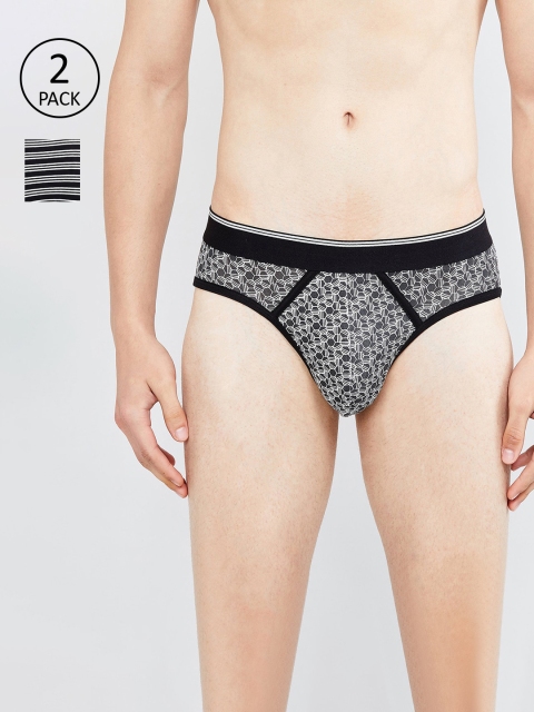 

max Men Pack Of 2 Printed Basic Briefs SP20FBF01, Black