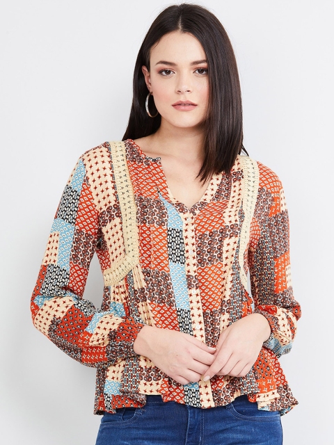 

max Women Multicoloured Printed Shirt Style Top, Multi