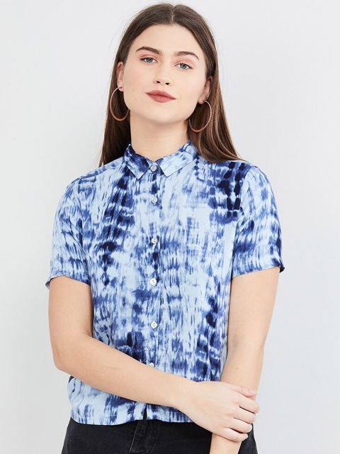 

max Women Blue Regular Fit Printed Casual Shirt