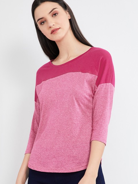 

max Women Fuchsia Colourblocked Top