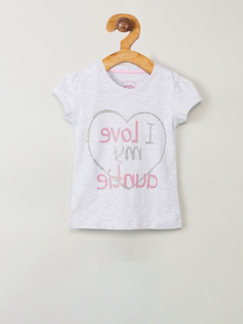 

max Girls Grey Printed Top