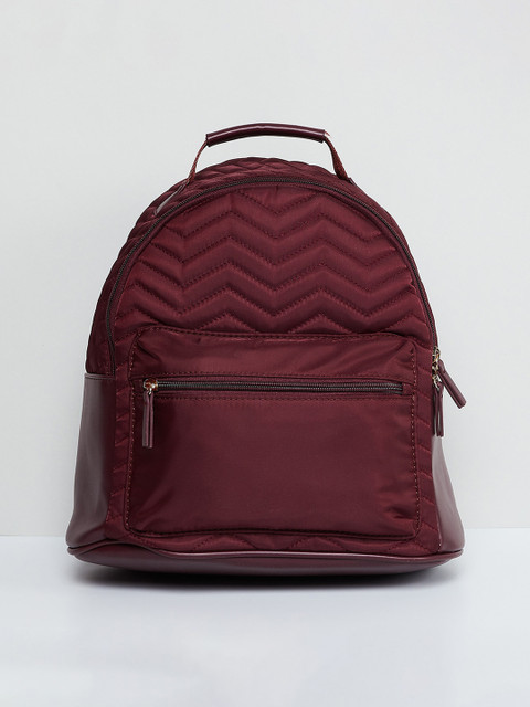 

max Women Burgundy Textured Backpack