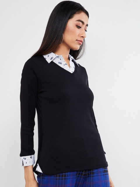 

max Women Black Solid Top