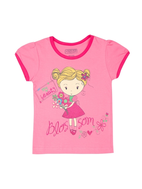 

Cherokee Girls Pink Printed Round Neck T-shirt