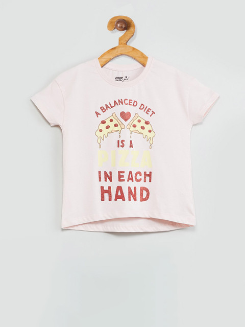 

max Girls Pink & Red Printed Top