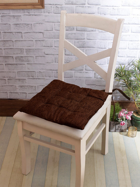 

KLOTTHE Brown Set of 6 Solid Chair Pads