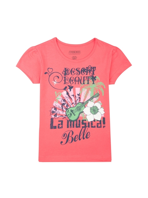 

Cherokee Girls Pink Printed Round Neck T-shirt