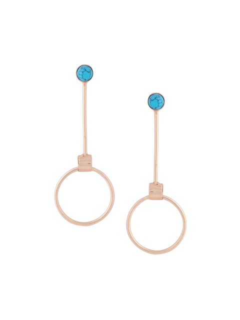 

Tistabene Gold-Plated & Blue Circular Drop Earrings