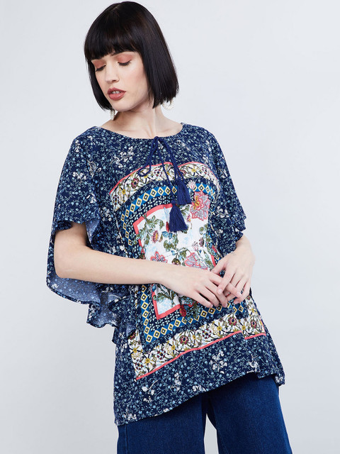 

max Women Blue Printed Kaftan Top