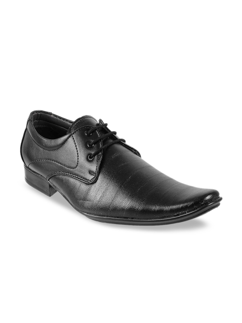

WALKWAY Men Black Solid Formal Derbys
