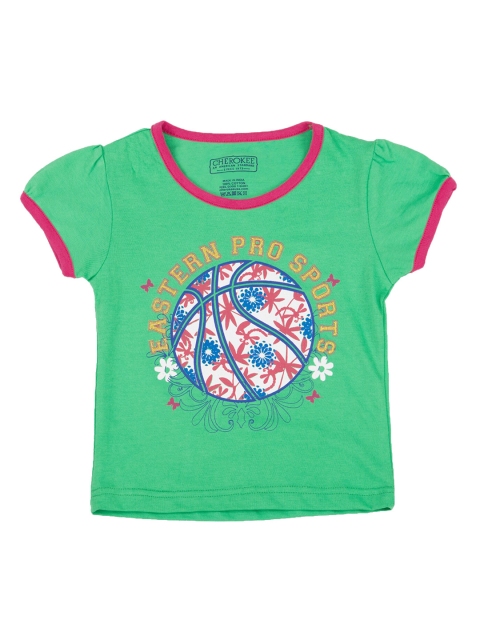 

Cherokee Girls Green & Blue Basketball Print T-shirt