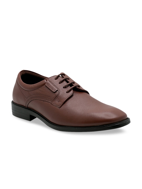 

KETHINI Men Brown Solid Leather Formal Derbys