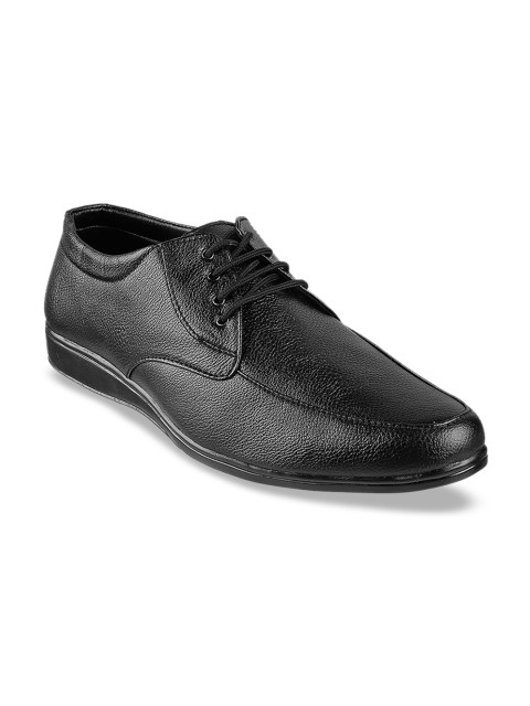 

WALKWAY Men Black Solid Formal Derbys