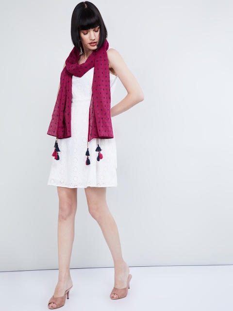 

max Women Pink Checked Scarf