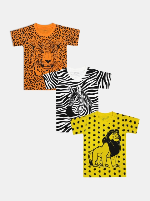 

Luke & Lilly Boys Pack of 3 Multicoloured Printed Round Neck T-shirts, Multi