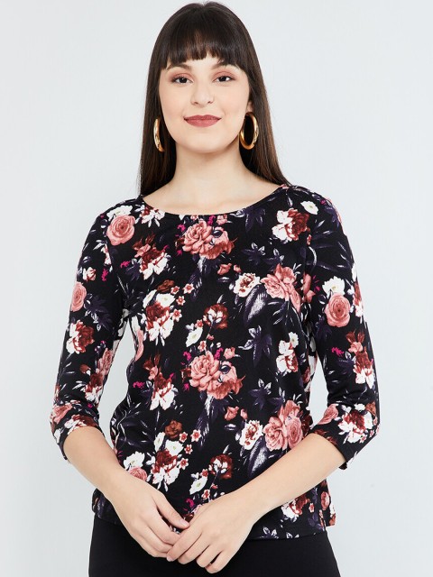 

max Women Black Floral Printed Top