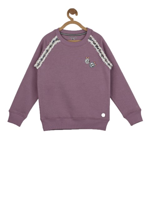 

Stupid Cupid Girls Purple Solid Sweatshirt