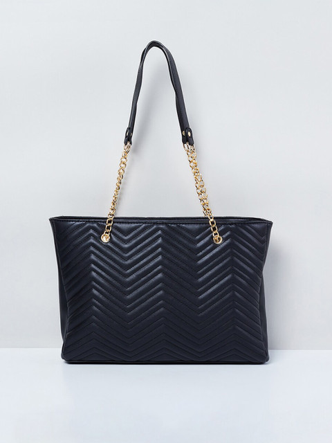 

max Navy Blue Textured Shoulder Bag