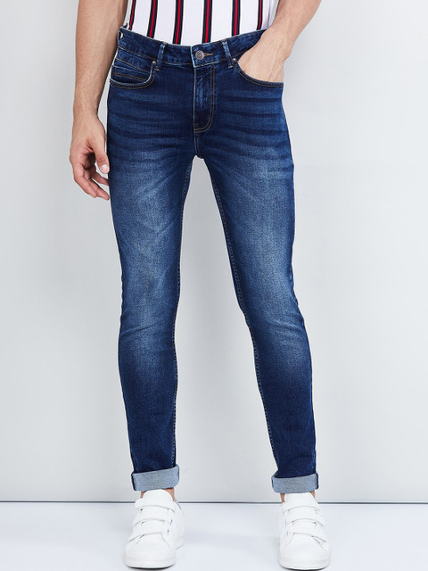 

max Men Blue Skinny Fit Mid-Rise Clean Look Stretchable Jeans