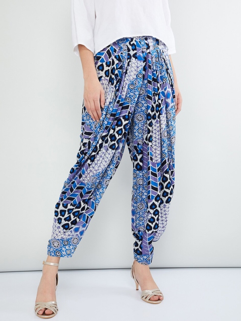 

max Women Blue Regular Fit Printed Joggers