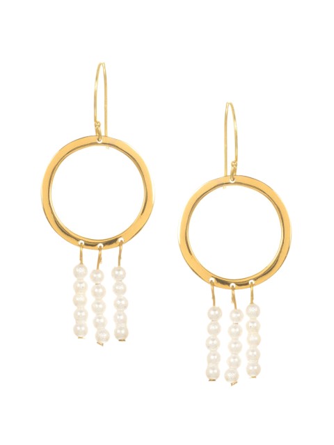 

INDYA Gold-Plated Handcrafted Circular Drop Earrings