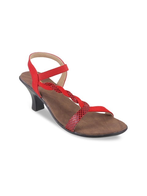 

Metro Women Red Printed Kitten Heels