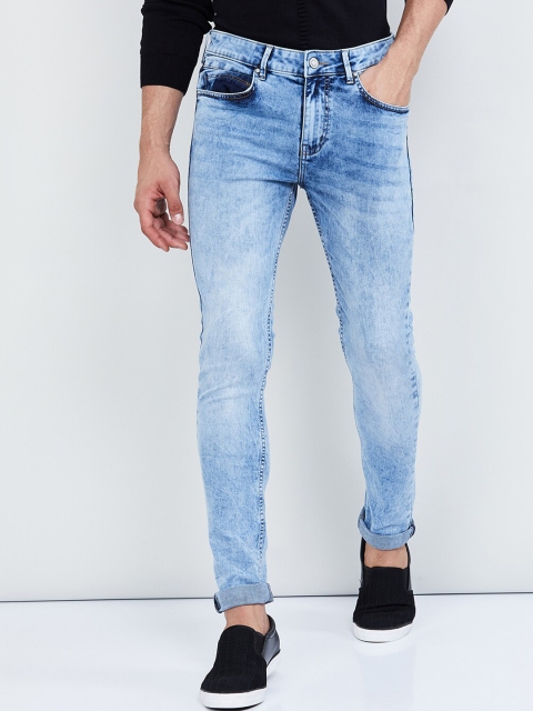 

max Men Blue Skinny Fit Mid-Rise Clean Look Stretchable Jeans