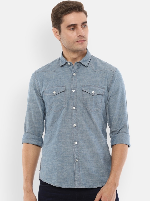 

Louis Philippe Jeans Men Blue Regular Fit Solid Casual Shirt