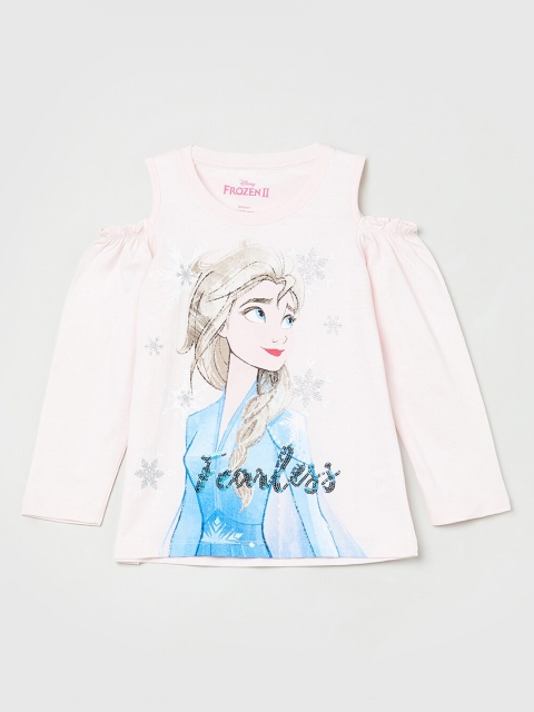 

max Girls Rose Pink & Blue Elsa Print T-shirt